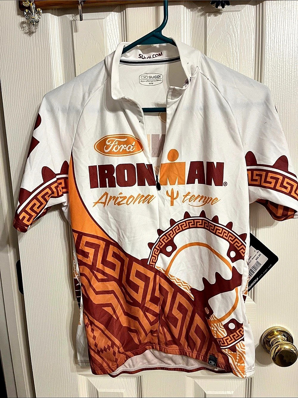 Sugoi Ironman Arizona Tempe Cycling Jersey White & Brown Medium